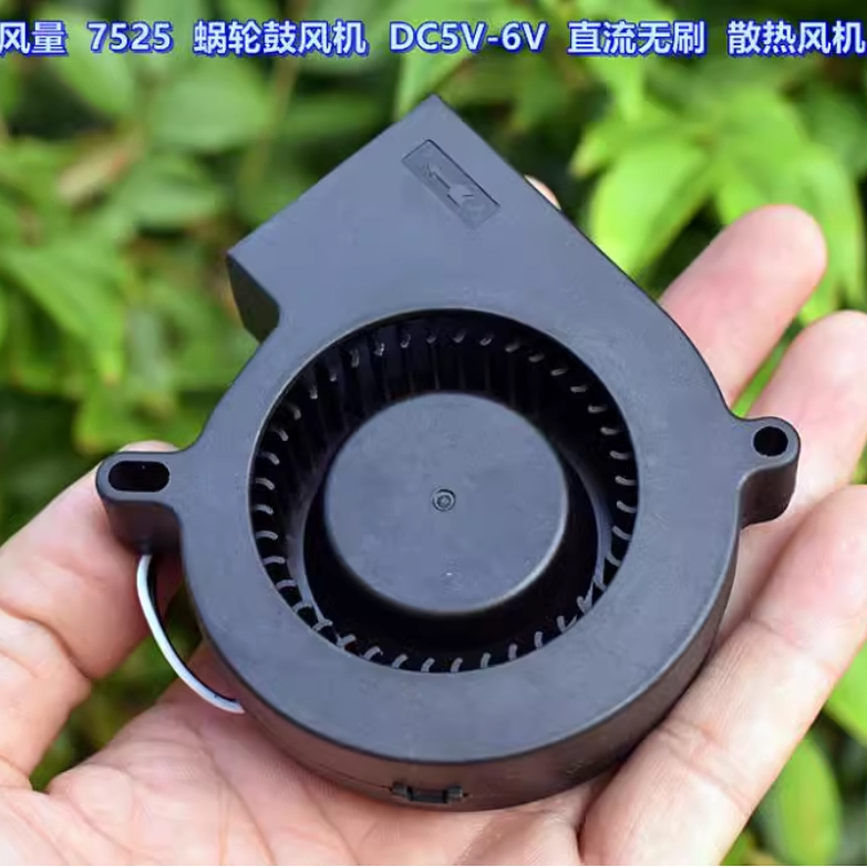 Бесщеточный вентилятор постоянного тока DC5V-6V Вентилятор с червячной передачей 7525 DIY Вентилятор для гриля-барбекю