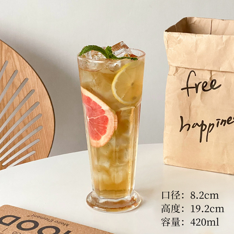 ins インターネットセレブガラスドリンクカップ冷たいドリンクミルクティーカップミルクセーキジュースフルーツティーカップクリエイティブパーソナライズされた組み合わせ|undefined