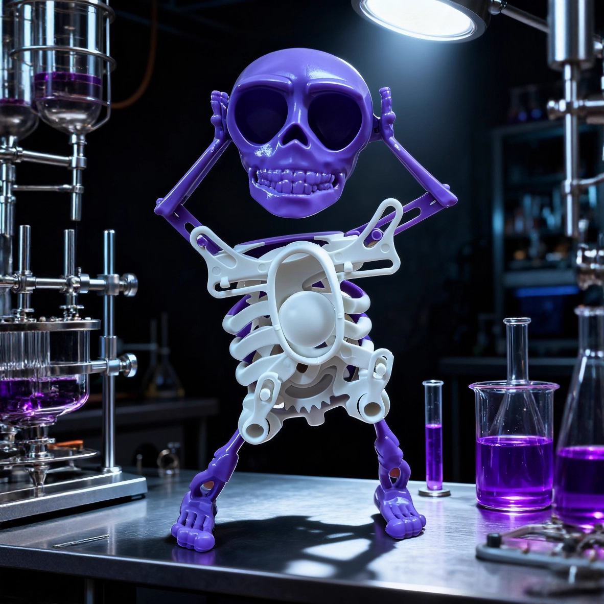 Swing Dancing Skull Head Mechanical String Desprimir Skull Dancing Extrañamente divertido juguete de hechicería