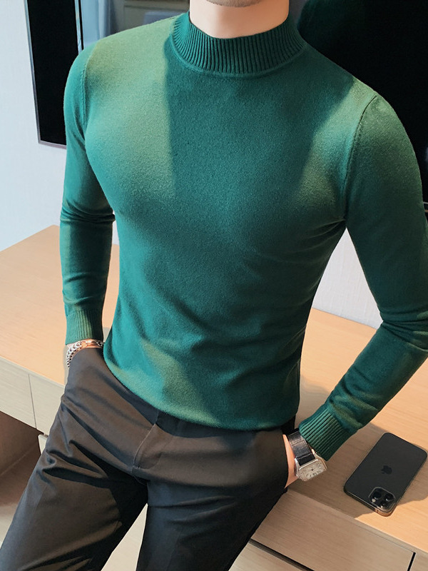 Autumn demi-season solid color knitted sweater