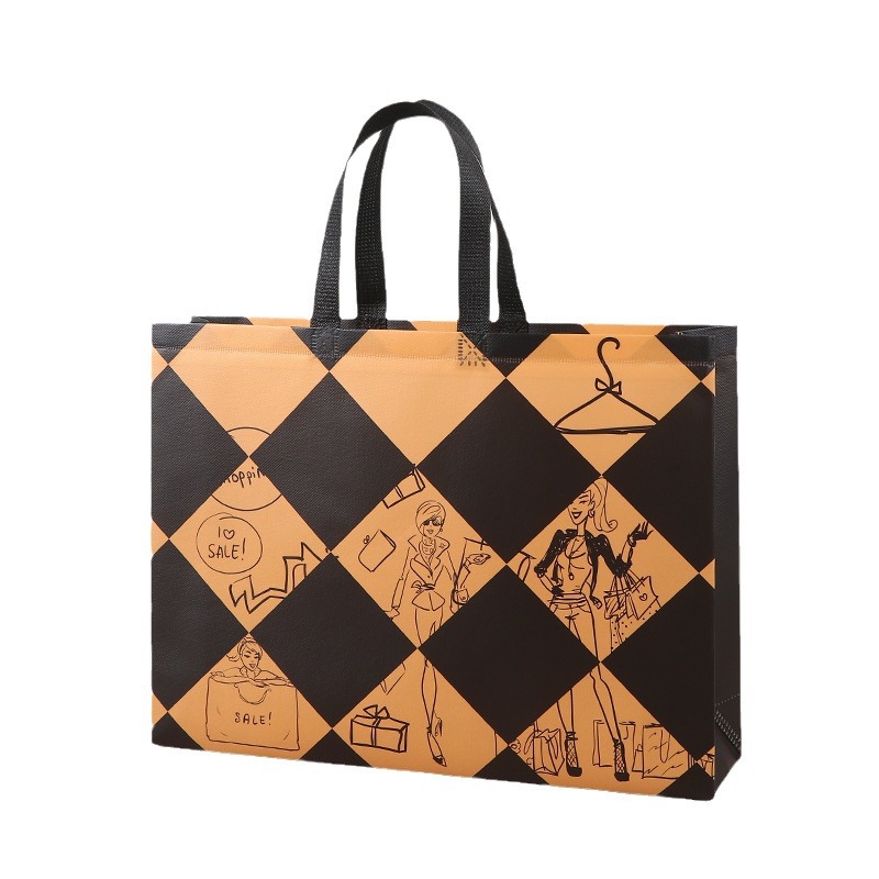 Bolso grueso de tela no tejida Bolso de compras de ropa no tejida para hombre Bolso de mano de regalo con impresión en color de película
