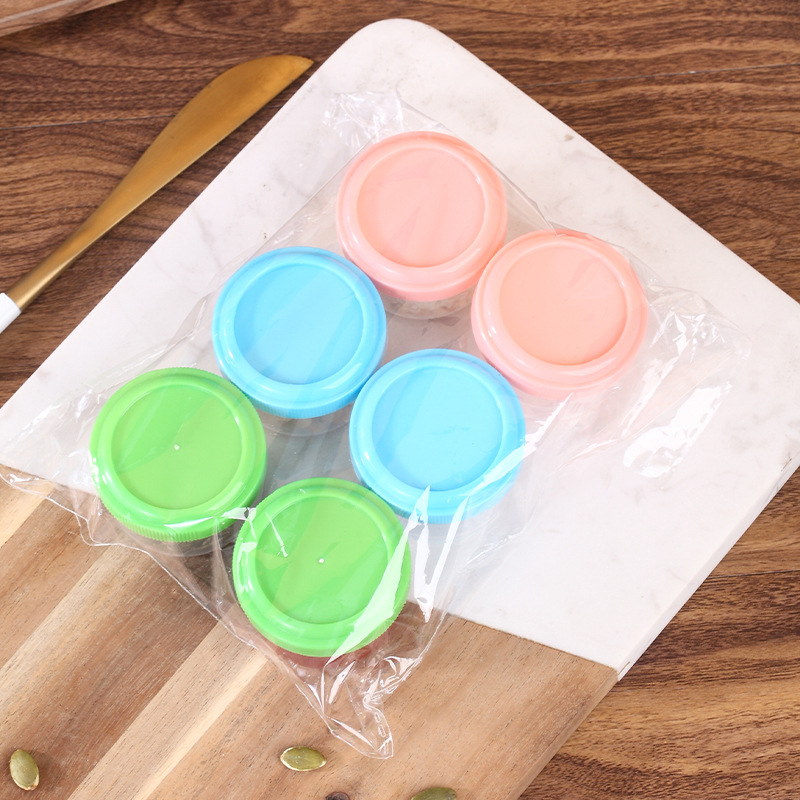 Mini frasco de plástico transparente caja de salsa sub-botella 35ml uso repetido salsa de tomate ensalada taza comida tarro