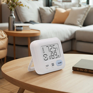 Kitchen Refrigerator Universal Interior Square Mini Double-Sided Tape Small Model Digital Digital Display Thermometer Indoor Humidity Measurement