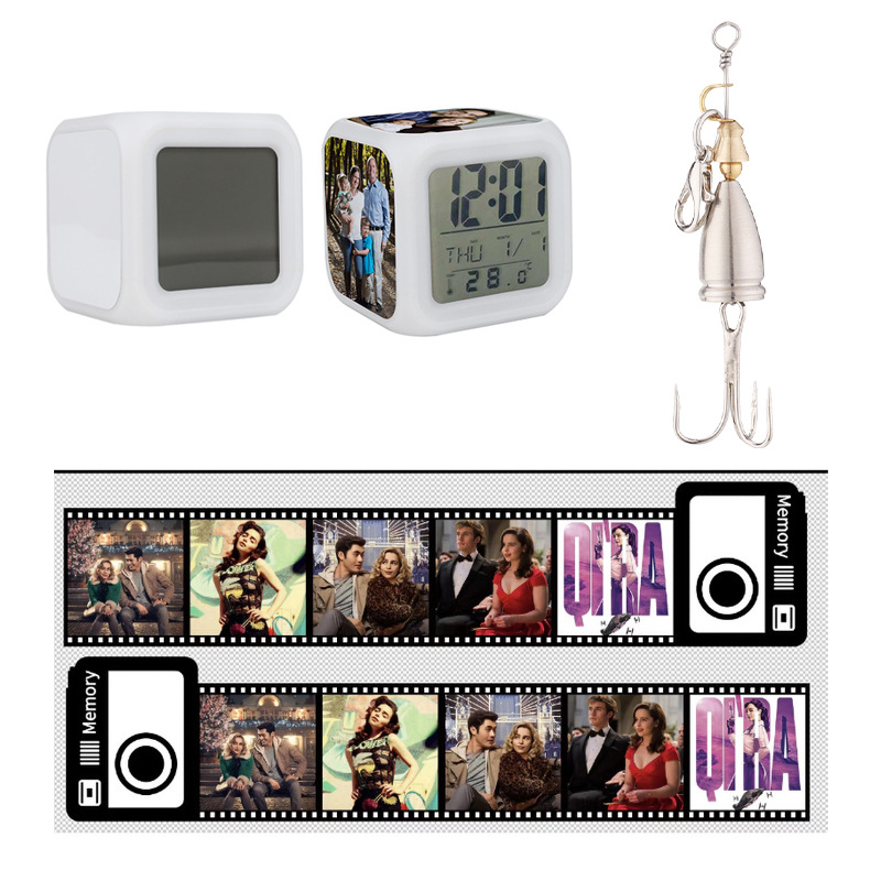 Reloj de despertador colorido creativo en blanco de transferencia térmica estudiantes reloj silencioso cuadrado blanco reloj de despertador LED reloj electrónico