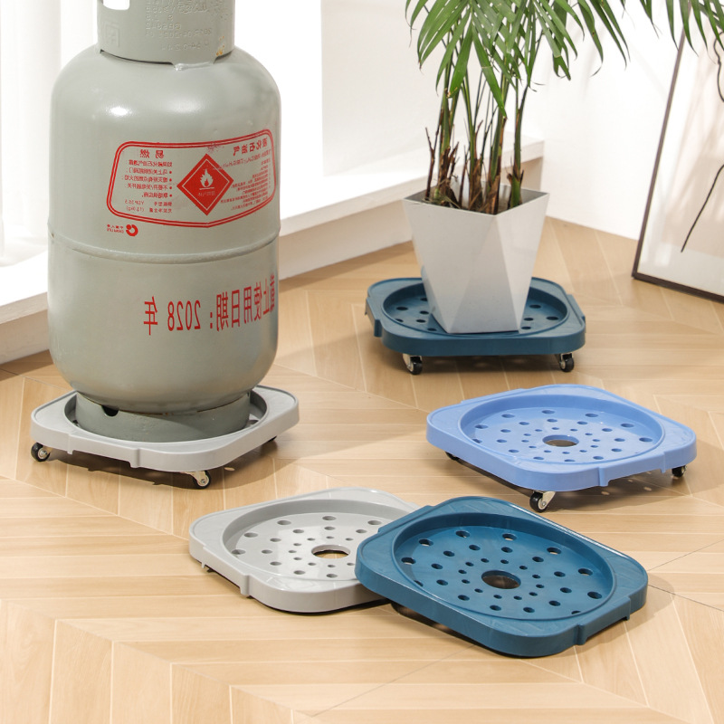 Gas tank bracket bucket vase Vase Wanxiang Wheel mobile kitchen setting rack with wheels to storage rack base