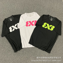 短袖男3V3速干运动T恤热身训练服FIBA篮球三对三大师赛3X3短袖潮