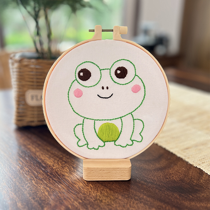 Lindo conejo bordado DIY colgando pintura de los niños Lu bordado puntada primaria práctica punto cruz dibujos animados pequeños adornos de animales