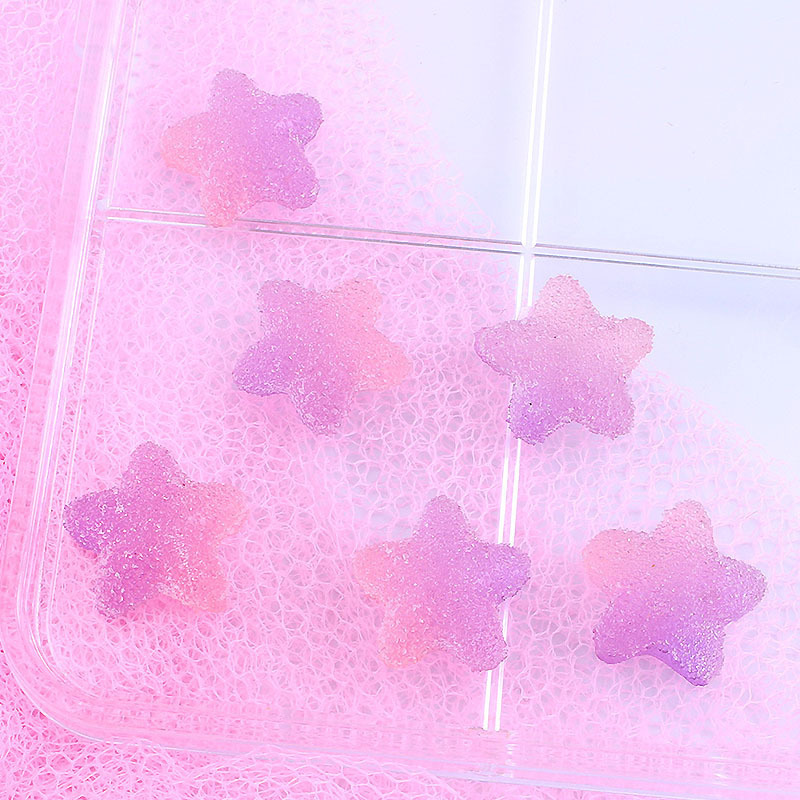 Gradiente de dibujos animados simulación estrella suave caramelo accesorios DIY resina suave pegamento caramelo al por mayor crema pegamento teléfono caso material