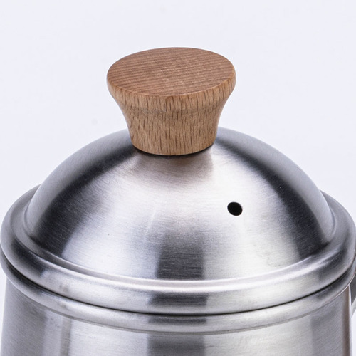 650ml Pour-Over Coffee Pot, Stainless Steel and Wood Handle, Drip Pour-Over Pot, Outdoor Coffee Maker
