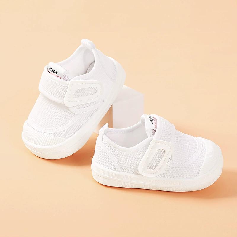 Новая весенне-Осенняя детская обувь Детская Белая обувь Домашняя обувь для детского сада Кроссовки на мягкой подошве Парусиновая детская обувь для мальчиков и девочек