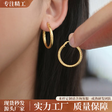 现货复古s925纯银电镀金扭纹耳环轻奢意大利工艺耳坠时尚耳饰批发