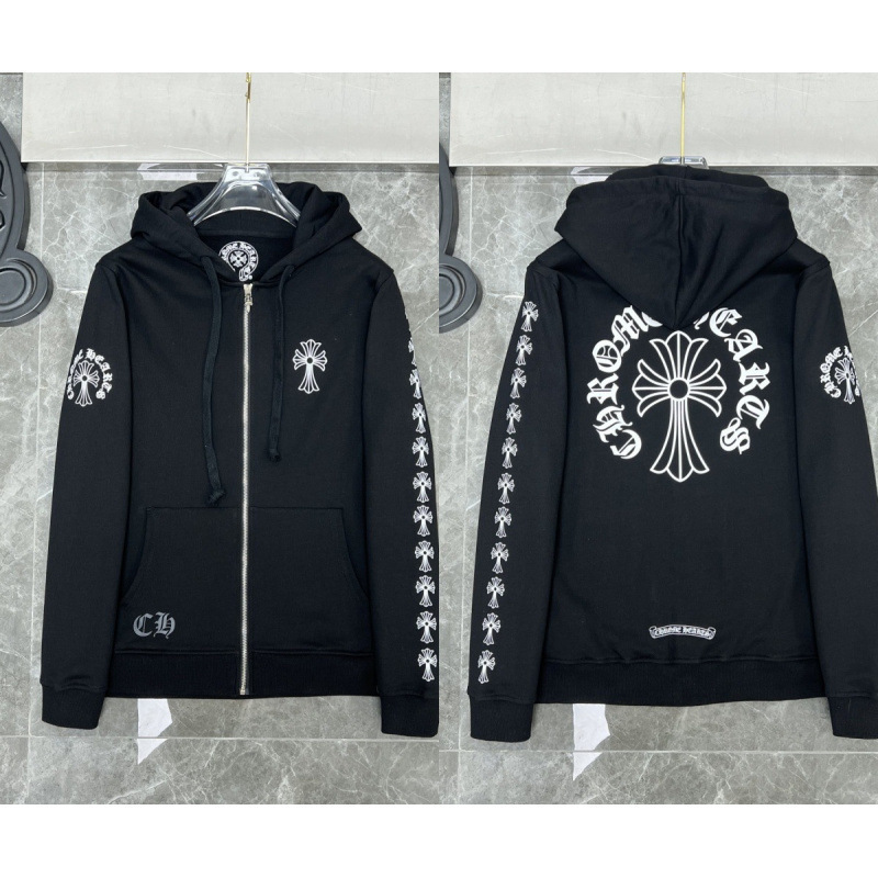 Chrome Heart Hoodie 克罗伈十字架连帽卫衣跨境宽松男女拉链帽衫|undefined