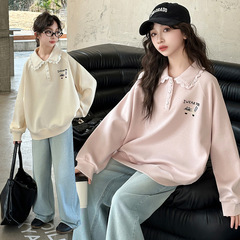 女の子春スウェット2025新型洋気子供ファッション春服poloシャツ女の子春秋折り襟トップスファッション