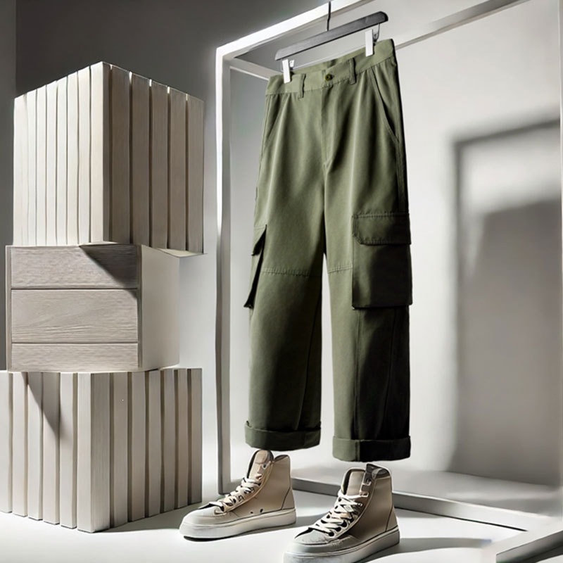 【3 Stores】【The Charm of Light and Shadow】2026 Spring and Autumn Versatile Fashionable Loose Multi-Pocket Casual Straight Pants