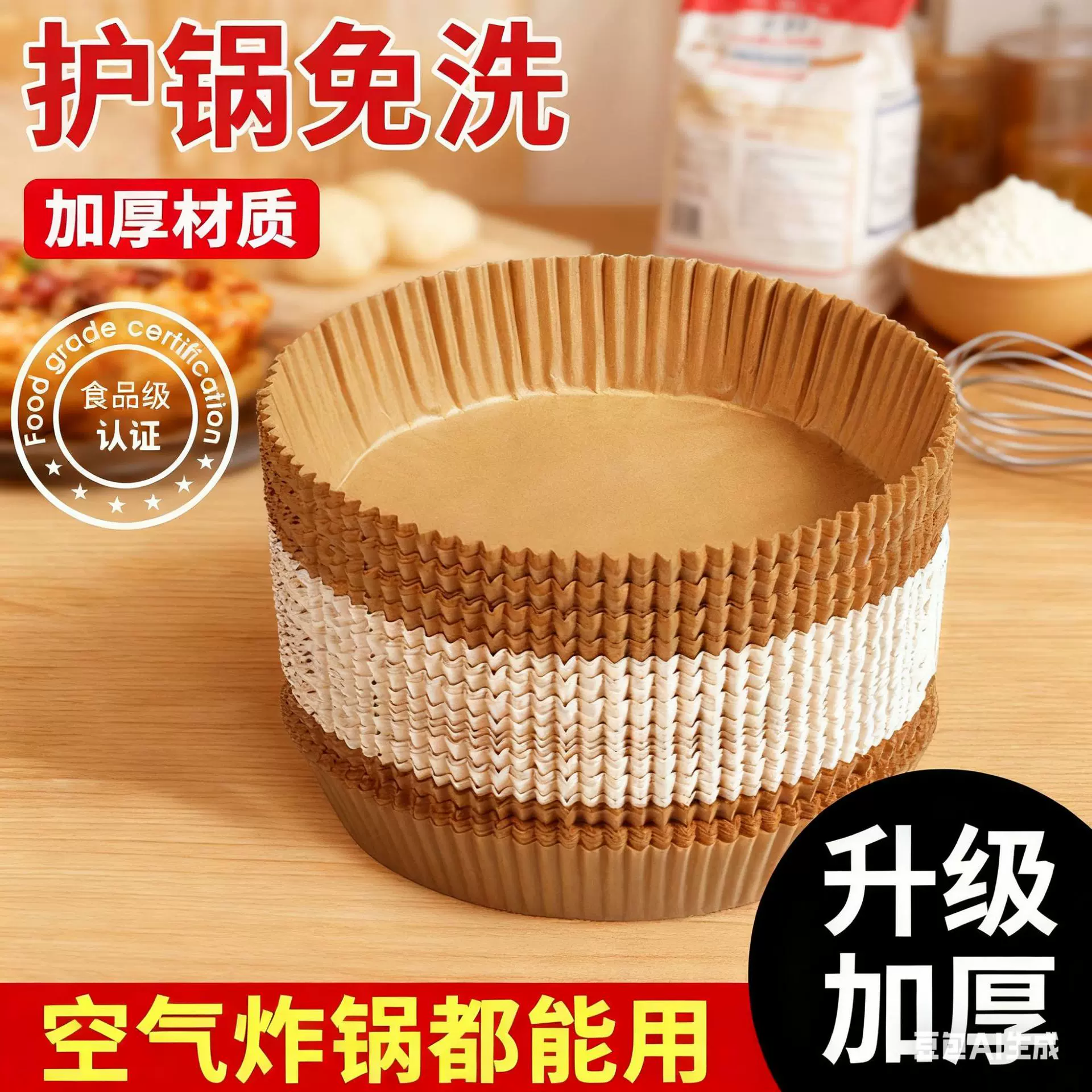空气炸锅纸纸盘烤箱烘烤加厚硅油纸烘焙纸托家用食品级吸油纸垫纸