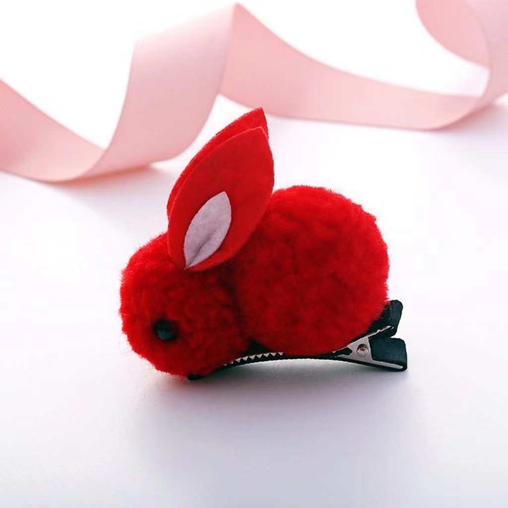 Big Red Bunny hairpin