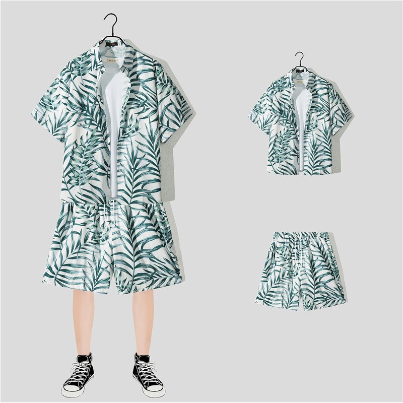 Beach Shirt Suit Men's Sanya Travel Hainan Island Clothing Hawaii Large Size Floral Shirt Loose Short-Sleeved Quick-Drying Clothing