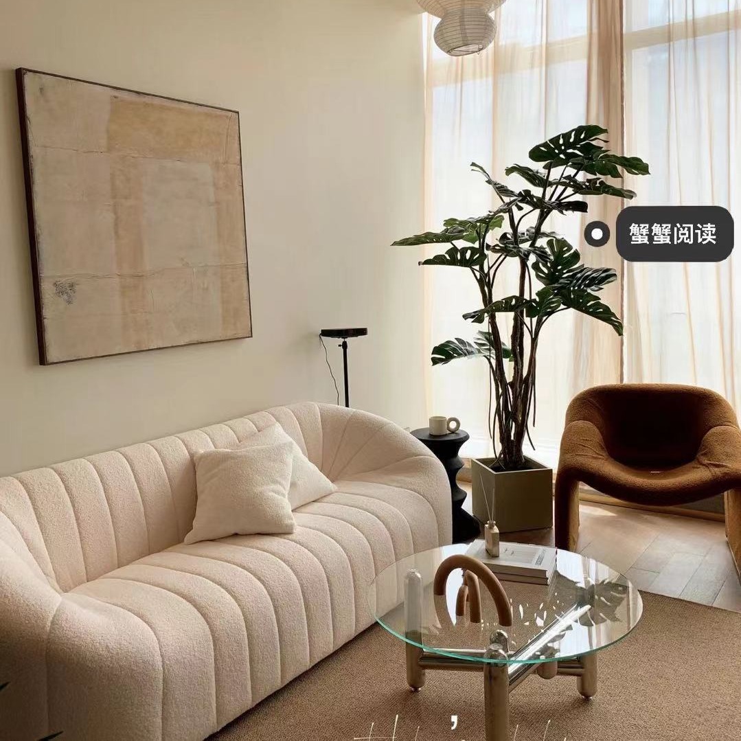 Nordic minimalist modern pumpkin-shaped sofa fabric combination for three people small apartment living room villa hotel