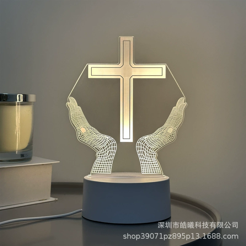 3D акриловая LED ночная лампа, креативная настольная лампа, варианты USB/батарея, Узор 1–19