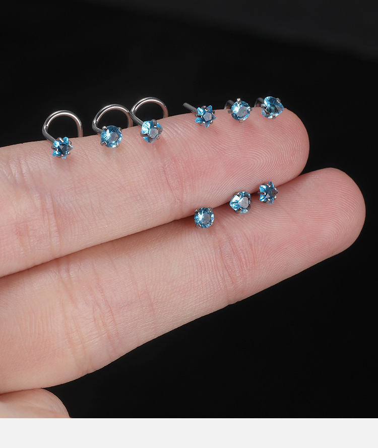 Stainless Steel Zircon Nose Stud Star Heart Shape Nose Piercing Jewelry Wholesale detail image 10