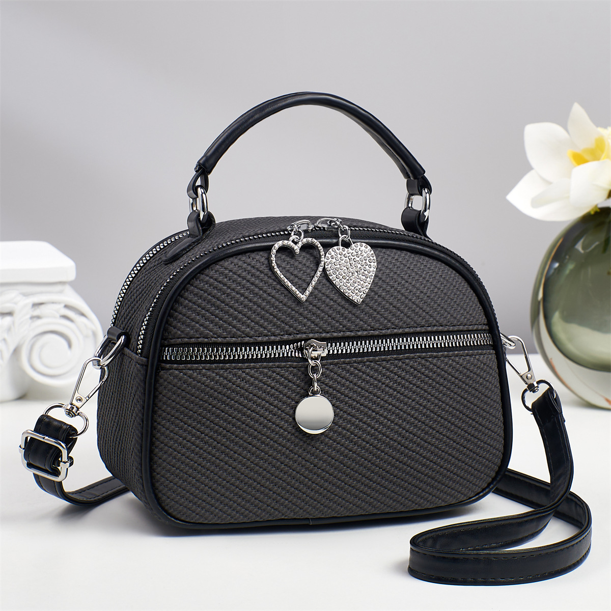 2025 bolsos de mano exquisitos bolsos de tela texturizados de hombro casuales bolsos transfronterizos