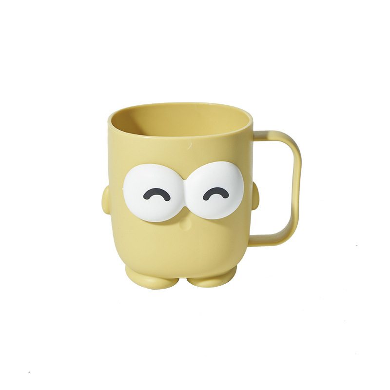 Cute Big Eye Toothbrush Cup For Bathroom Durable Plastic Tumbler_voghion.com