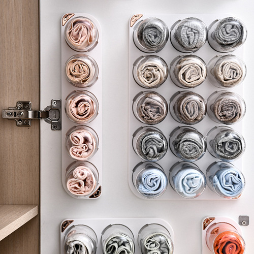 Wall-Mounted Underwear & Panties Organizer: Home Closet Divider for Layered Storage of Personal Clothing, Socks, and Wall-Mounted Storage Solution