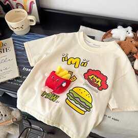 【亲子装】纯棉新款儿童时尚印花立体玩偶百搭休闲短袖卡通工恤