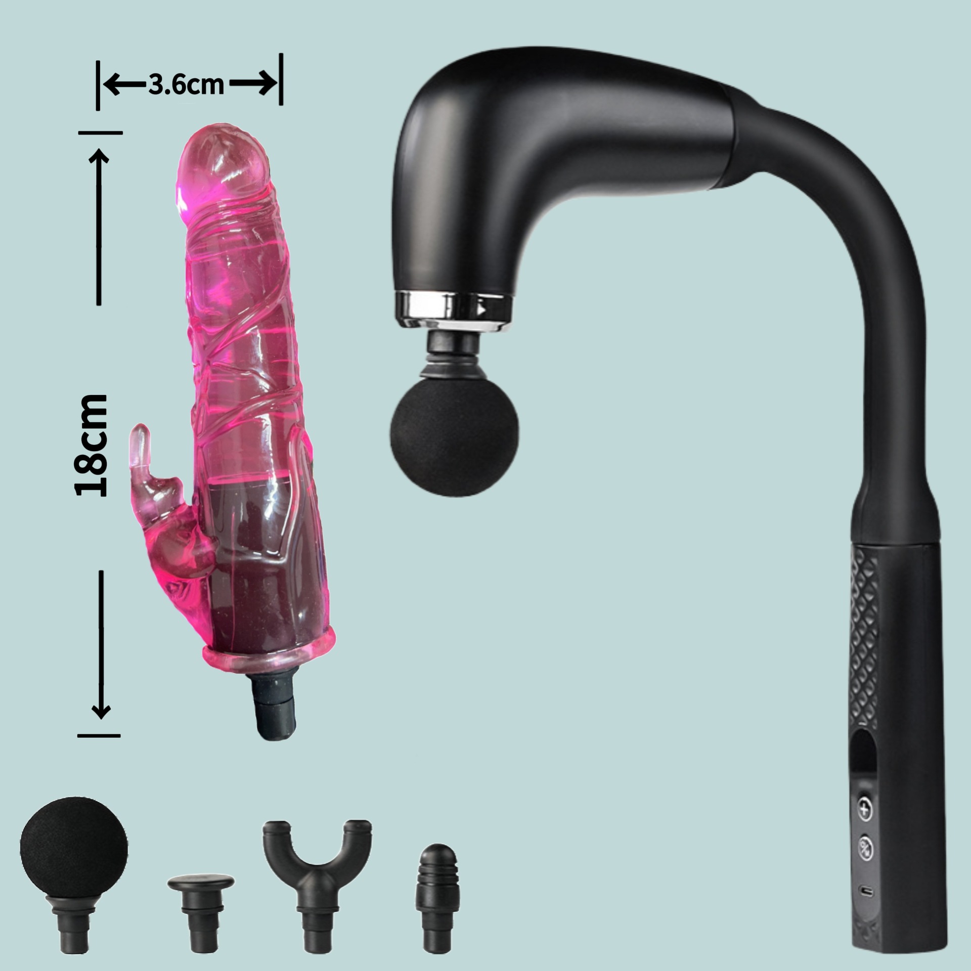 Transfronterizo codo pistola de fascia muscular multifuncional masaje cervical espinal pistola de masaje eléctrico lumbar cabeza de silicona modificada image 14