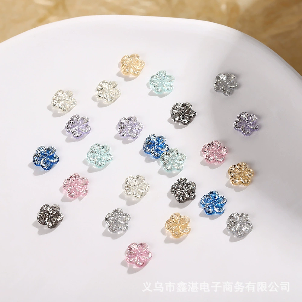 Моранди пять лепестков цветок маникюра мини-цветок маникюр аксессуар смола вишневый цвет маникюр бриллиант diy аксессуар