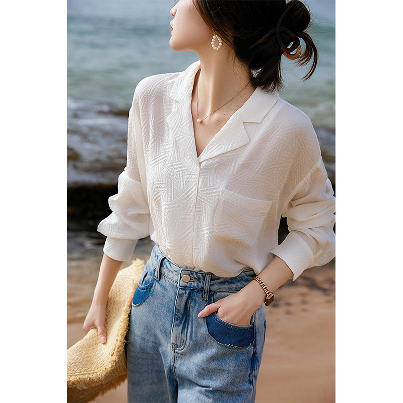 F0501 2730K ÁO SƠ MI NỮ HANTDIS MÙA XUÂN THU ĐÔNG THỜI TRANG NỮ LỤA TƠ TẰM G06 SẢN PHẨM MỚI