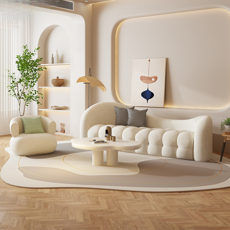 Marshmallow Sofa Simple Small and Medium-Sized Cloud Cashmere Sofa Internet Celebrity Cream Style Beauty Shop Combination