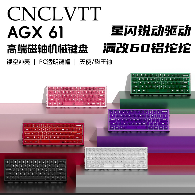 Cnclvtt Magnetic Axis Keyboard Game Modified Hollow Customized Gh60 Customized Detachable Replacement Wooting
