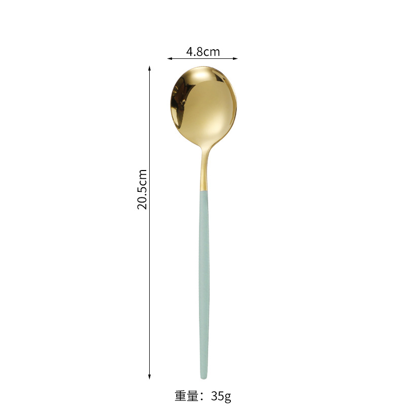 Cuchillo de filete occidental, tenedor, cuchara de postre Vajilla transfronteriza de 4 piezas Amazon Acero inoxidable portugués cuchillo, tenedor y traje de cuchara