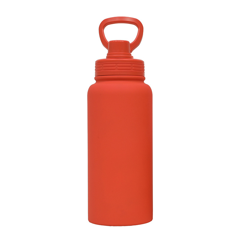 Nuevo termo de venta caliente de 1L hervidor deportivo de vacío portátil de boca ancha de gran capacidad con tubo de succión de mano portátil taza de agua