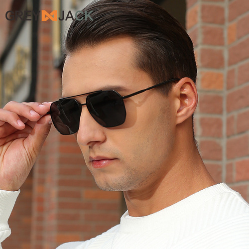 2024 New Cross-border Driving Fishing Sunglasses Polarized Glasses Men's Fashion Double Bridge Toad Sunglasses Wholesale