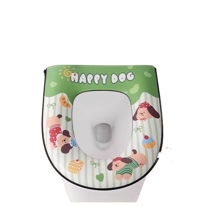 [Con botón de aroma propio] cojín de inodoro impermeable sin lavado anillo de inodoro doméstico universal de cuatro estaciones con cremallera cubierta de cojín de inodoro