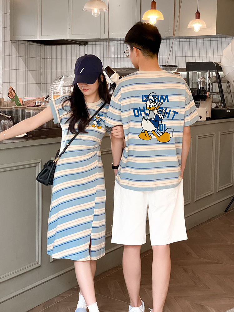 Street-Style Family Matching Outfits for Summer: Korean-Style Mother-Daughter Dresses, Mother-Son Short-Sleeve T-Shirts, and Baby Family Sets