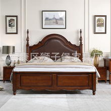 厂家直供美式实木床2米1.8米双人床主卧软包大床1米5箱体储物婚床