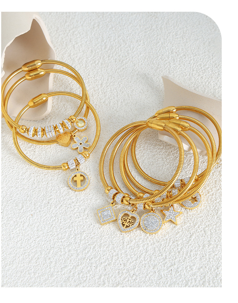 Pendant Bracelet Set Magnetic Attraction Titanium Steel Bangles_voghion.com