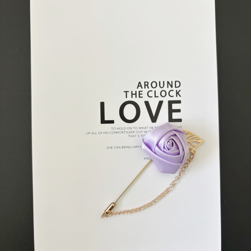 Traje de joyería de estilo coreano para hombres y mujeres cadena de flores rosa ramillete de hoja ramillete broche camisa collar pin collar flor accesorios