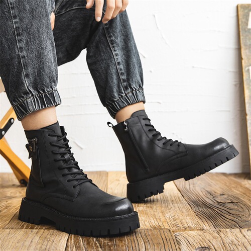 Martin boots men's high-top British style retro mid-top work shoes autumn genuine leather thick-soled casual leather boots desert boots