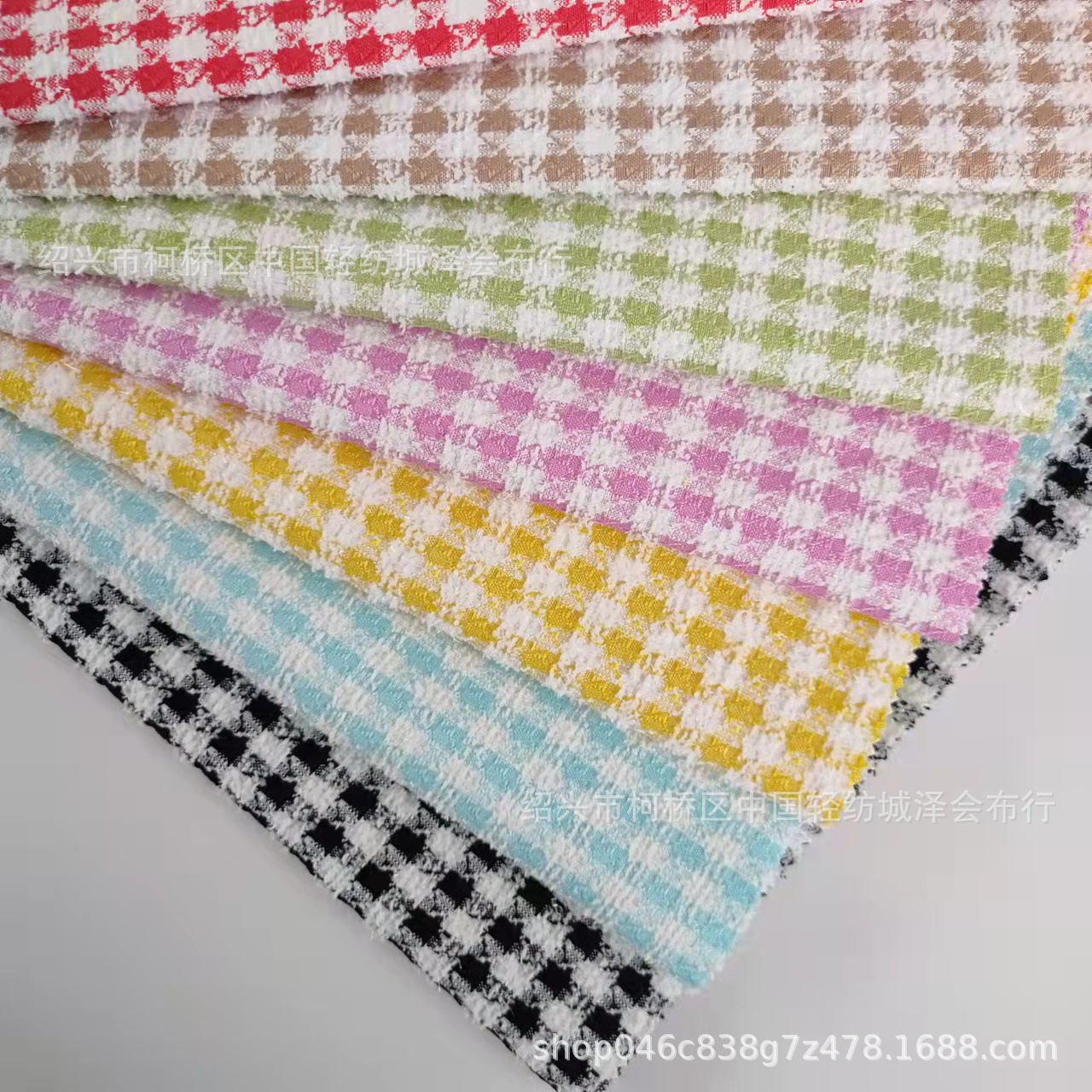 现货供应特种纱小香风特种纱编织粗花呢小香风大衣鞋帽子箱包面料