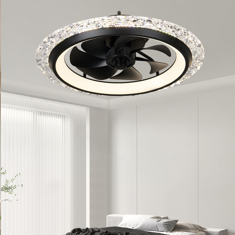 Ventilador de Techo con Luz Acrílico con Atenuación Tricolor y Control Remoto para Dormitorio