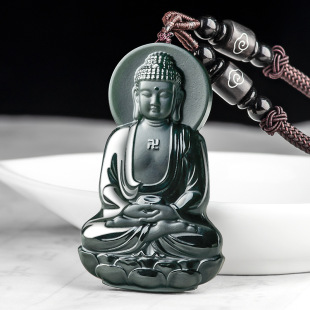Natural Old Material Hetian Jade Moyu Amitabha Pendant Zodiac Dog Pig Guardian God Benmingfo Men's and Women's Pendant