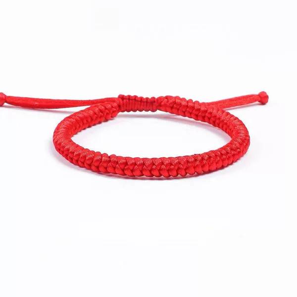 Diamond Knot Red Rope Adjustable Size Handmade Red Rope Shore Bracelet Rope Couple's Life Year Transfer Men and Women