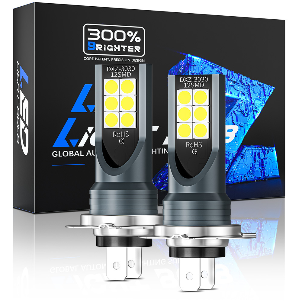 Cross-border overseas warehouse eBay LED fog light H7 3030 12LED car fog light DC12-24V