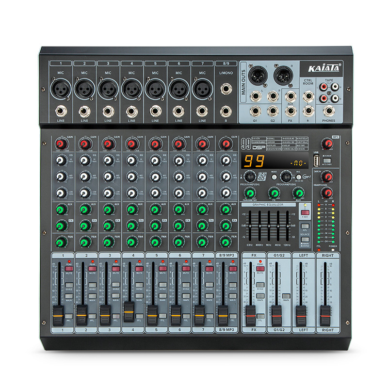 Pro 99 efecto DSP rendimiento con equilibrio de 8 mezclador de mezclador de mezclador pequeño computadora escenario doméstico k canción