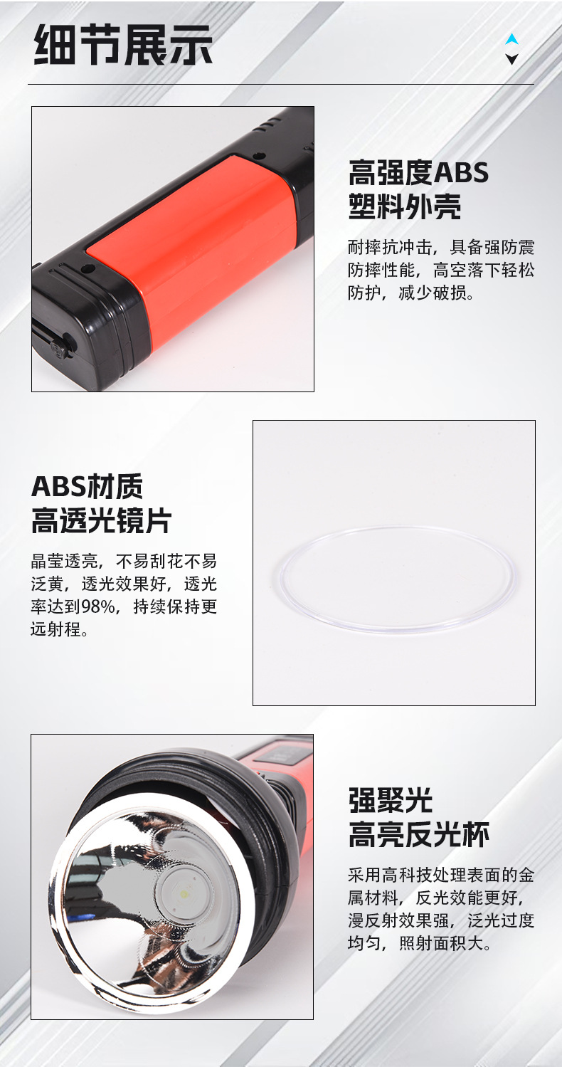 Handheld Flashlight, Strong Light, Long Battery Life, Rechargeable, Ultra-Bright, Long-Range, Outdoor, Household, Small, Portable, Wholesale