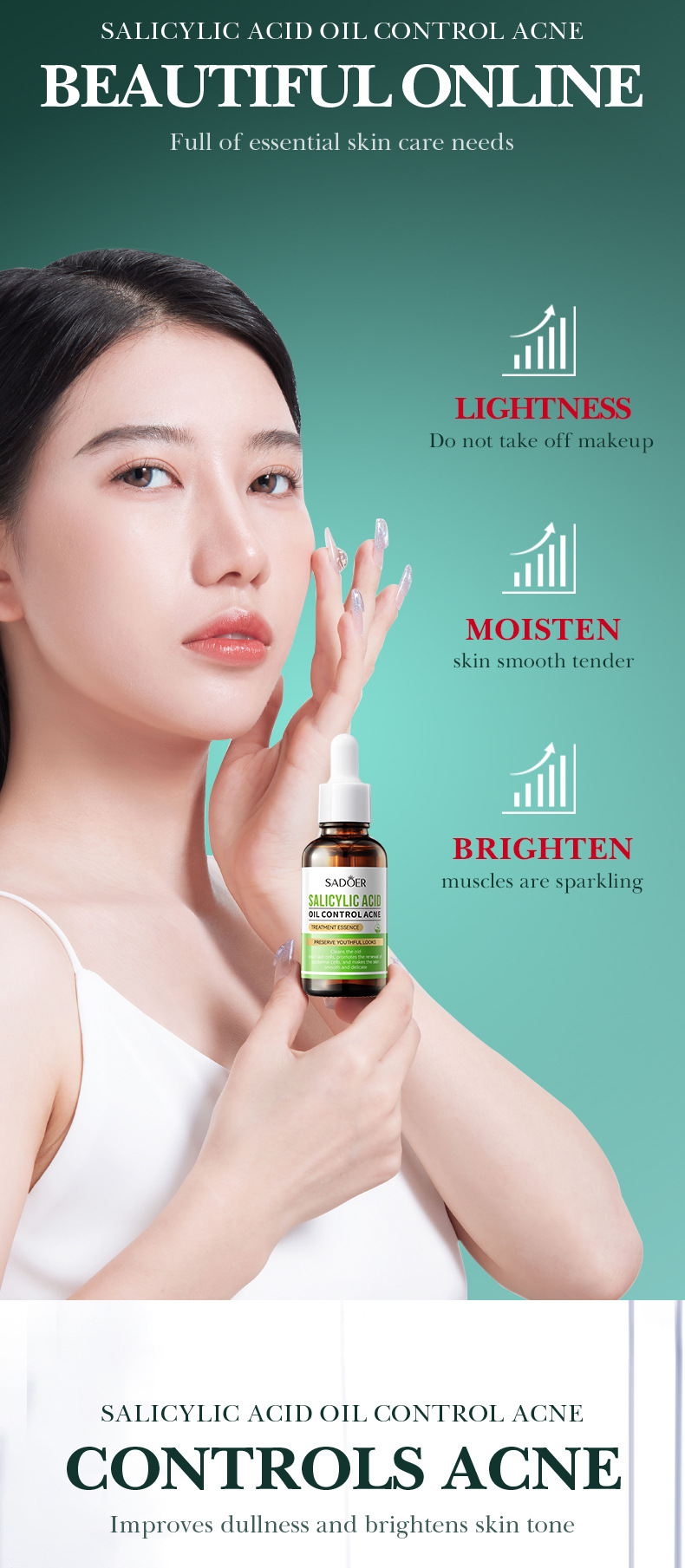 SADOER All Salicylic Acid Oil Control&Acne Removing&Repairing essence 30ml_voghion.com